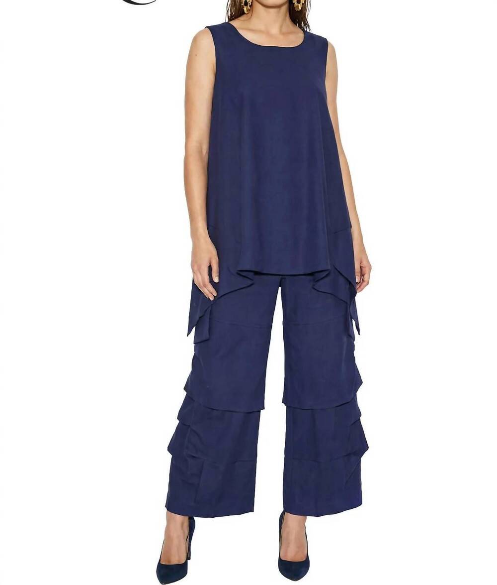 NEW LISA RENE 2pc. tunic & pant set in navy